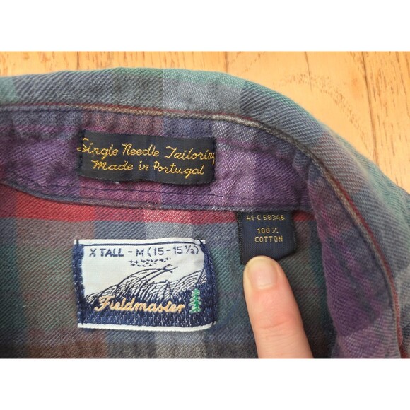VTG Fieldmaster Flannel Shirt Single Needle Tailoring X Tall M (15-15.5) - Picture 3 of 5